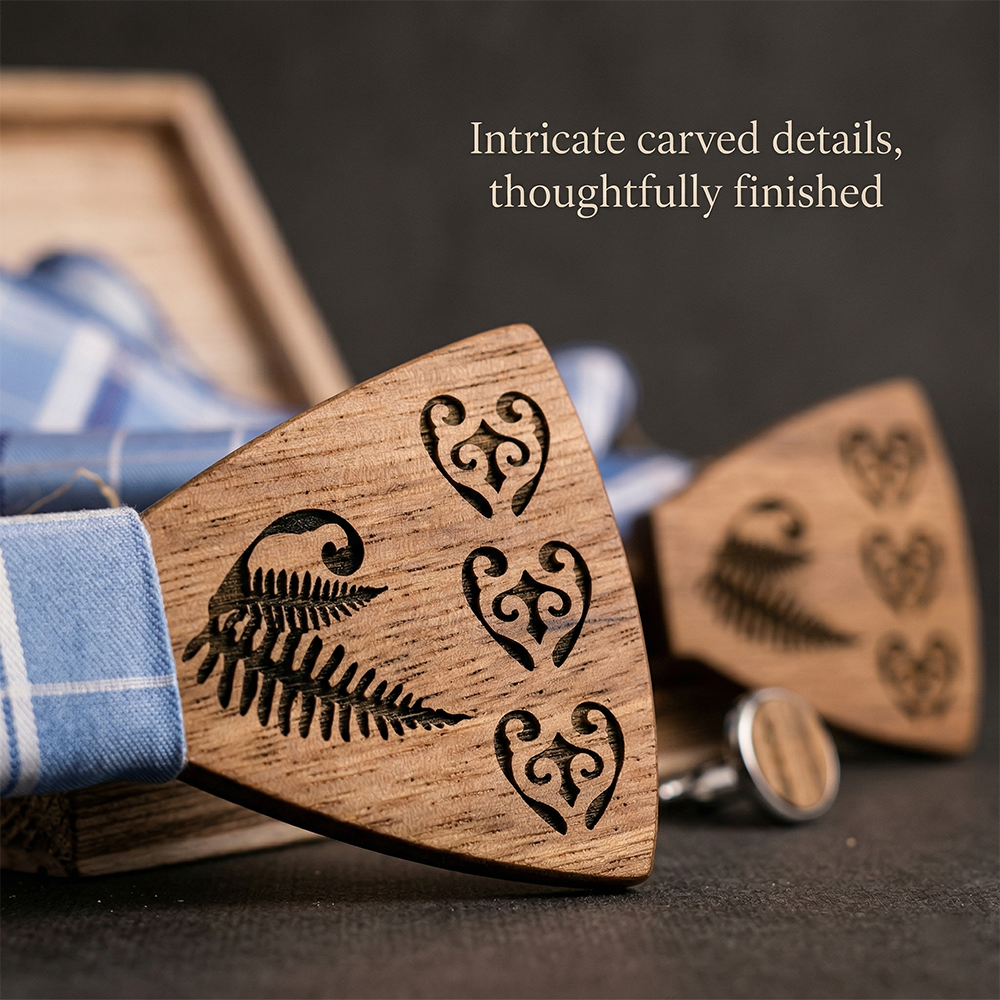MAHOOSIVE T236 wooden bow tie photo 8