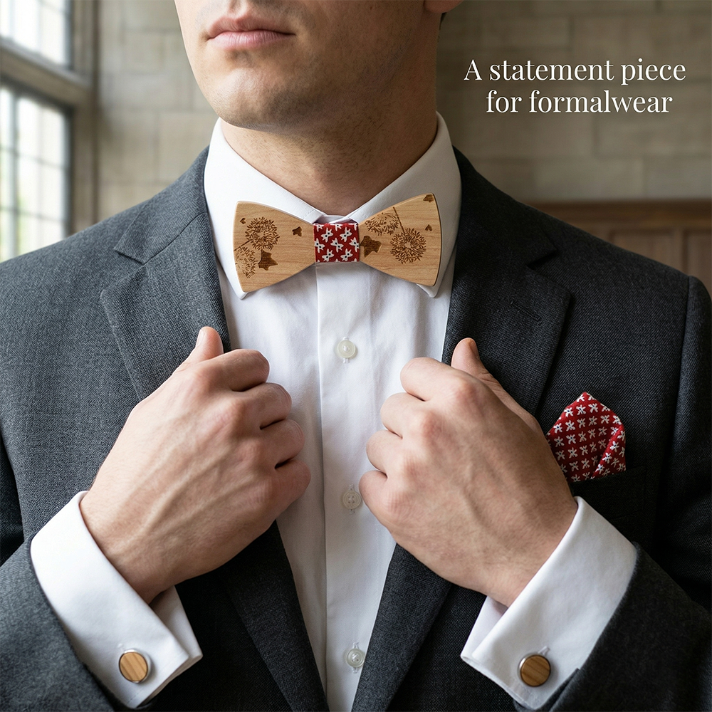 Maple wooden bow tie - Wander: Carried on the Breeze - MAHOOSIVE