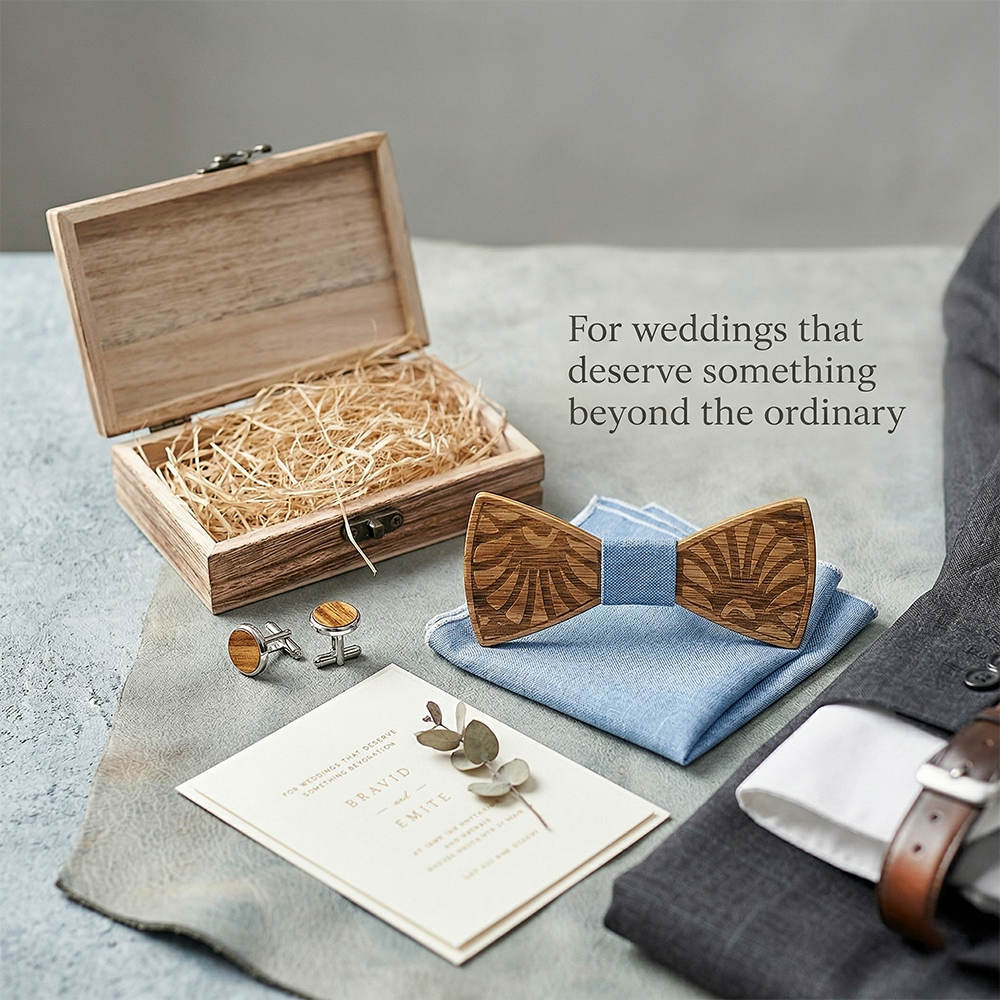 MAHOOSIVE T238 wooden bow tie photo 7