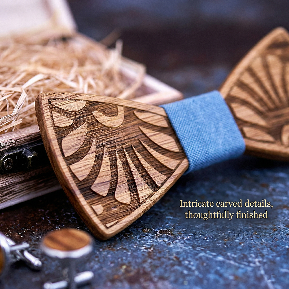 MAHOOSIVE T238 wooden bow tie photo 8