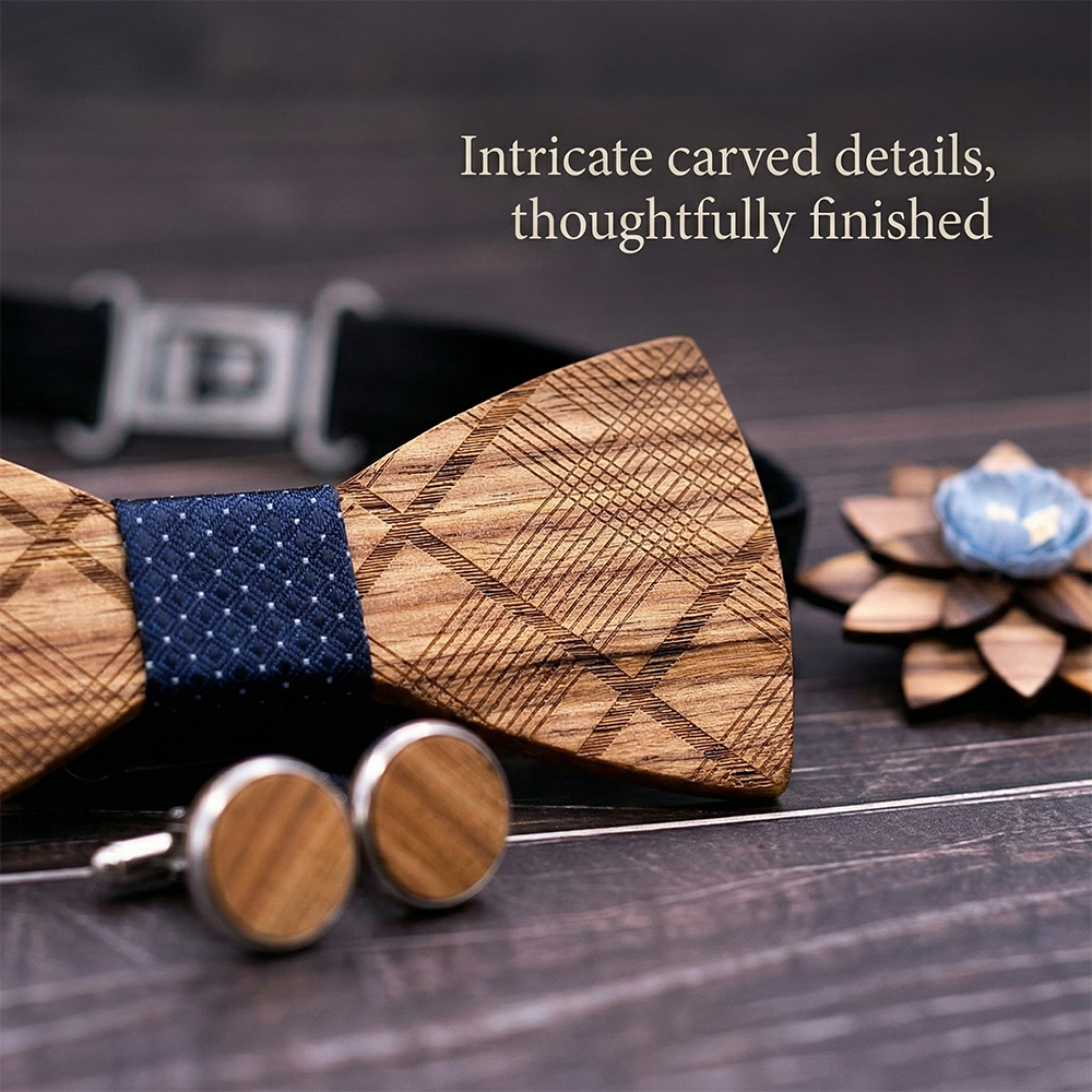 MAHOOSIVE T239 wooden bow tie photo 8