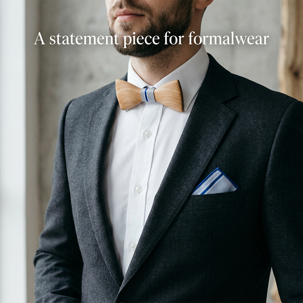 Maple wooden bow tie - Driftwood: Smoothed by the Tide - MAHOOSIVE