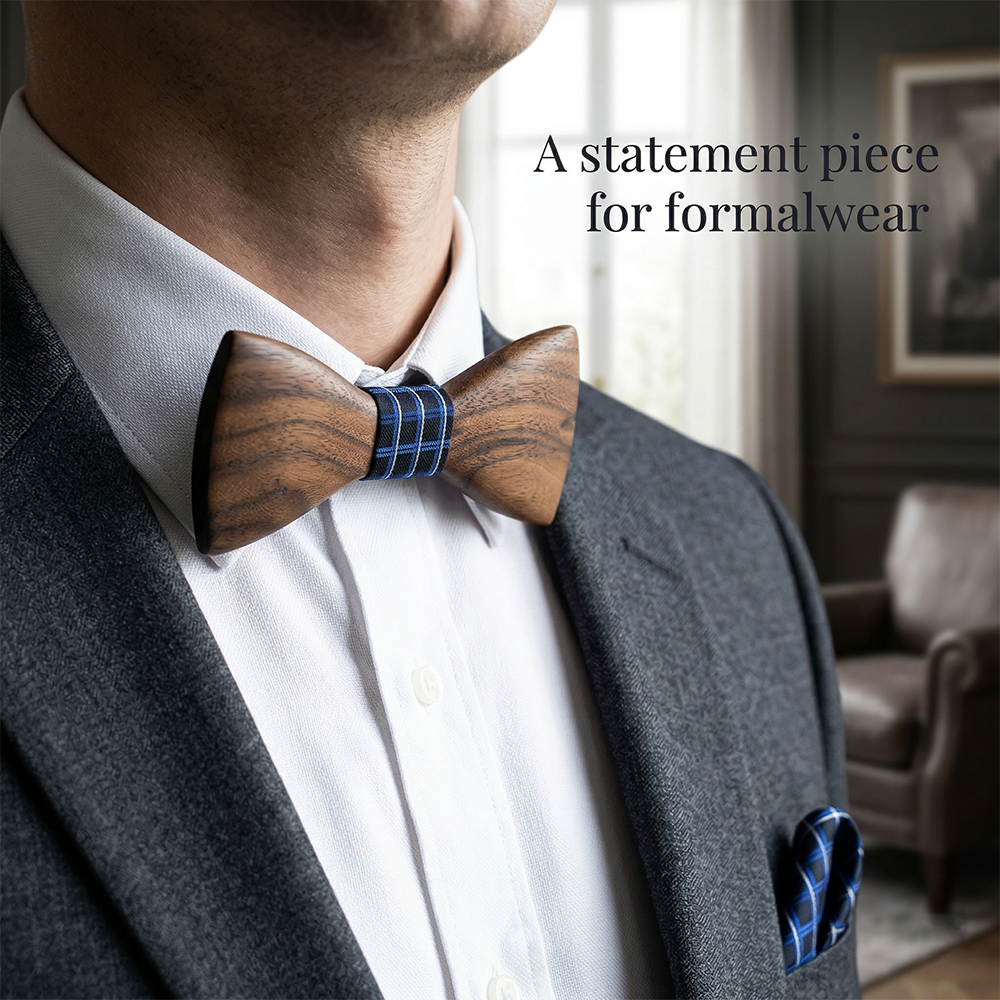 Walnut wooden bow tie - Monolith: Standing Alone, Standing Tall - MAHOOSIVE