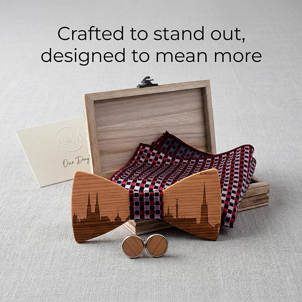 MAHOOSIVE T251 wooden bow tie photo 3
