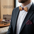 Walnut wooden bow tie - Metropolis: Your City, Your Story - MAHOOSIVE