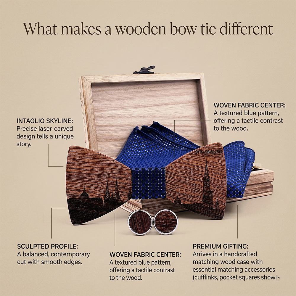 MAHOOSIVE T253 wooden bow tie photo 4
