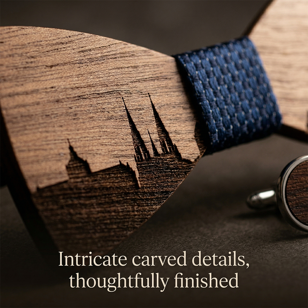 MAHOOSIVE T253 wooden bow tie photo 8