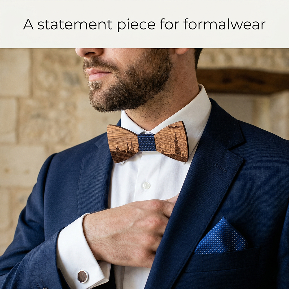 Walnut wooden bow tie - Horizon: Where You Call Home - MAHOOSIVE