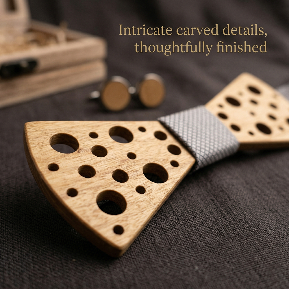 MAHOOSIVE T259 wooden bow tie photo 8
