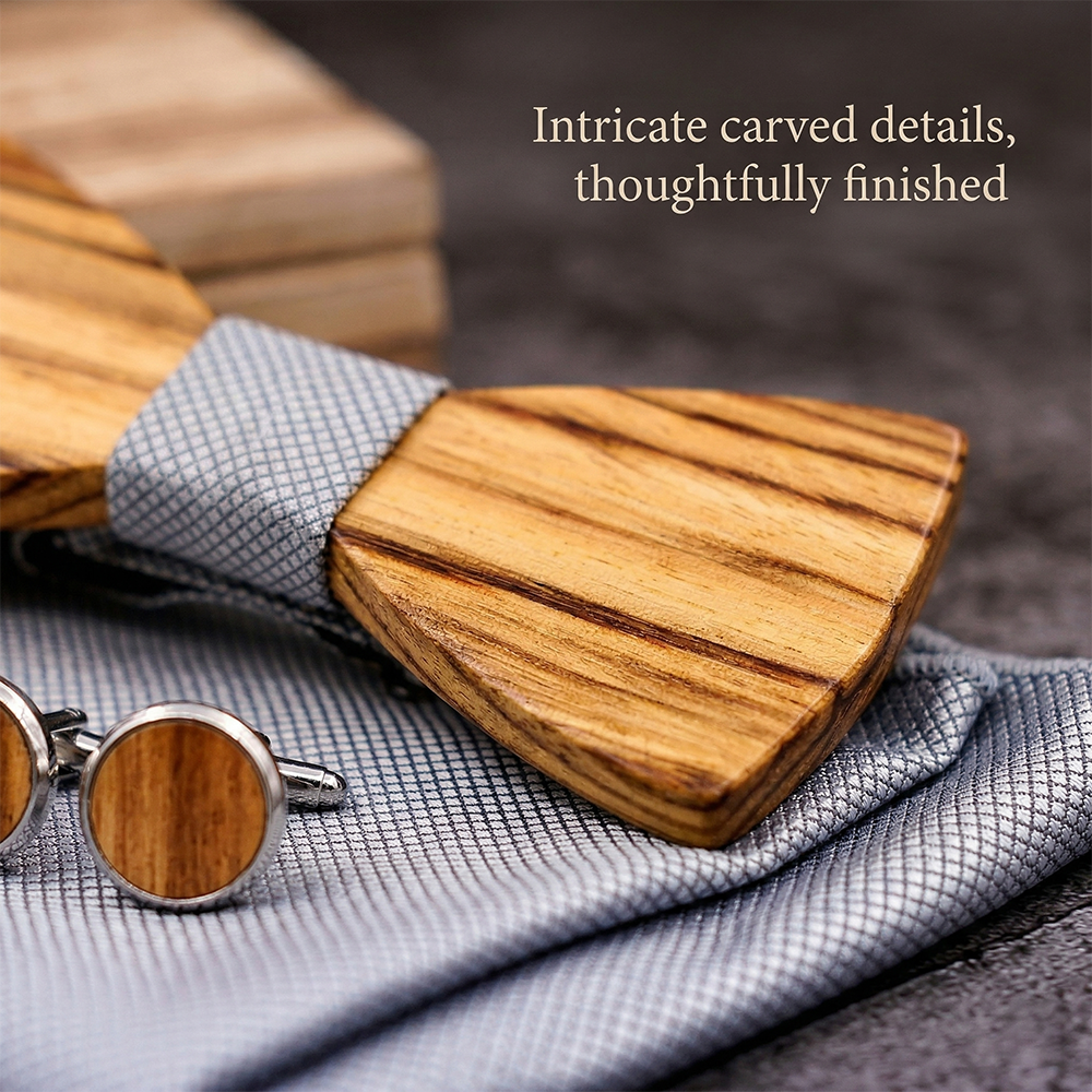 MAHOOSIVE T261 wooden bow tie photo 8