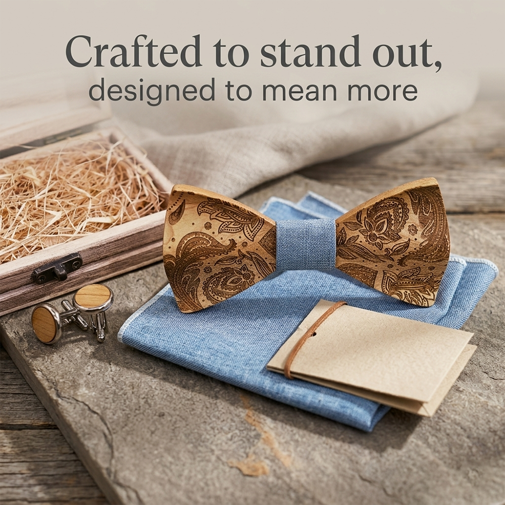 MAHOOSIVE T262 wooden bow tie photo 3