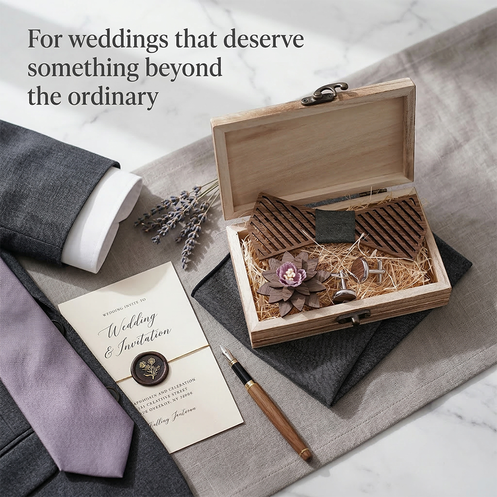 MAHOOSIVE T338 wooden bow tie photo 7