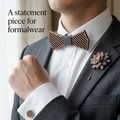 Walnut wooden bow tie - Weave: Interlaced for Life - MAHOOSIVE