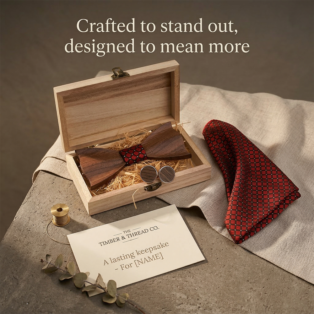 MAHOOSIVE T341 wooden bow tie photo 3