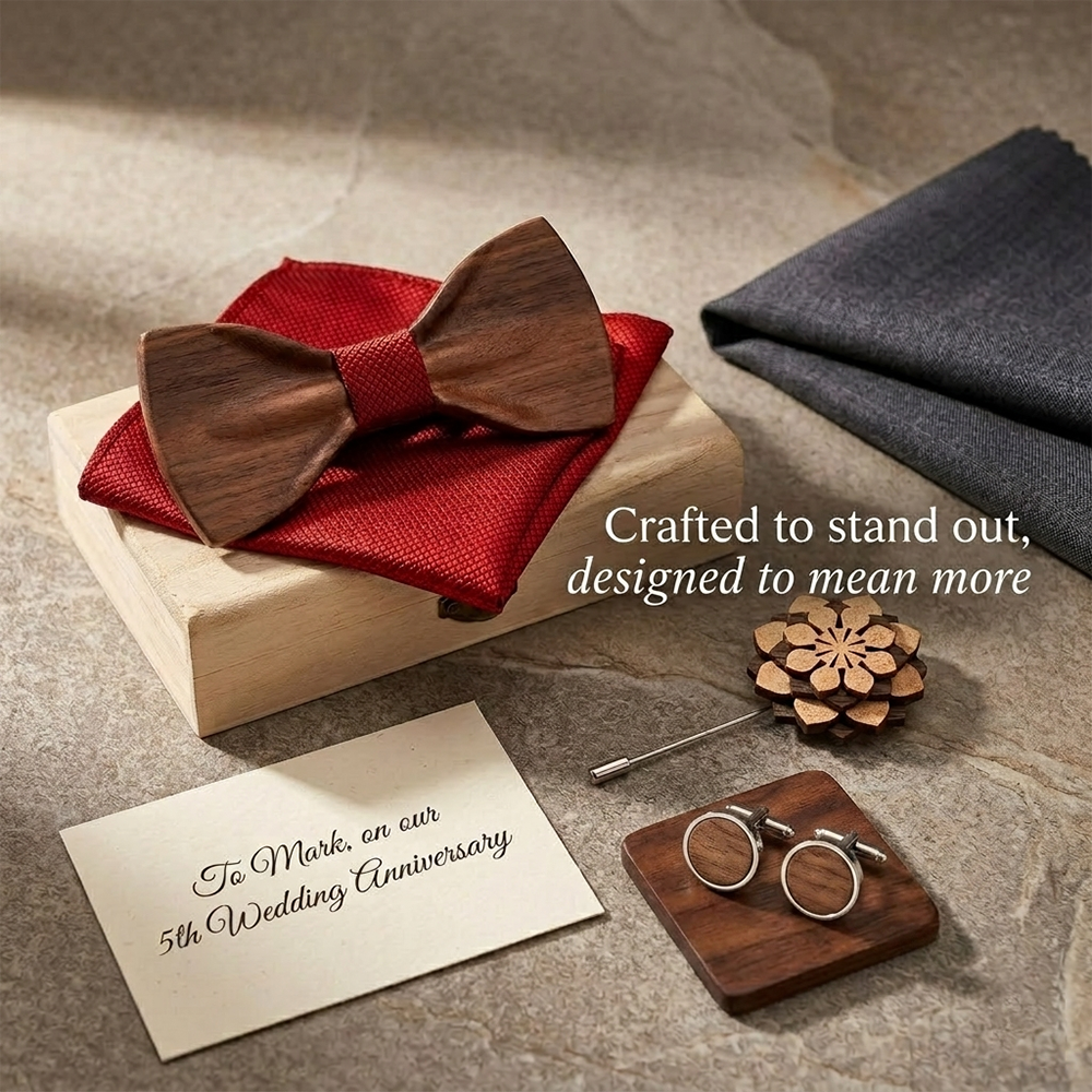 MAHOOSIVE T350 wooden bow tie photo 3
