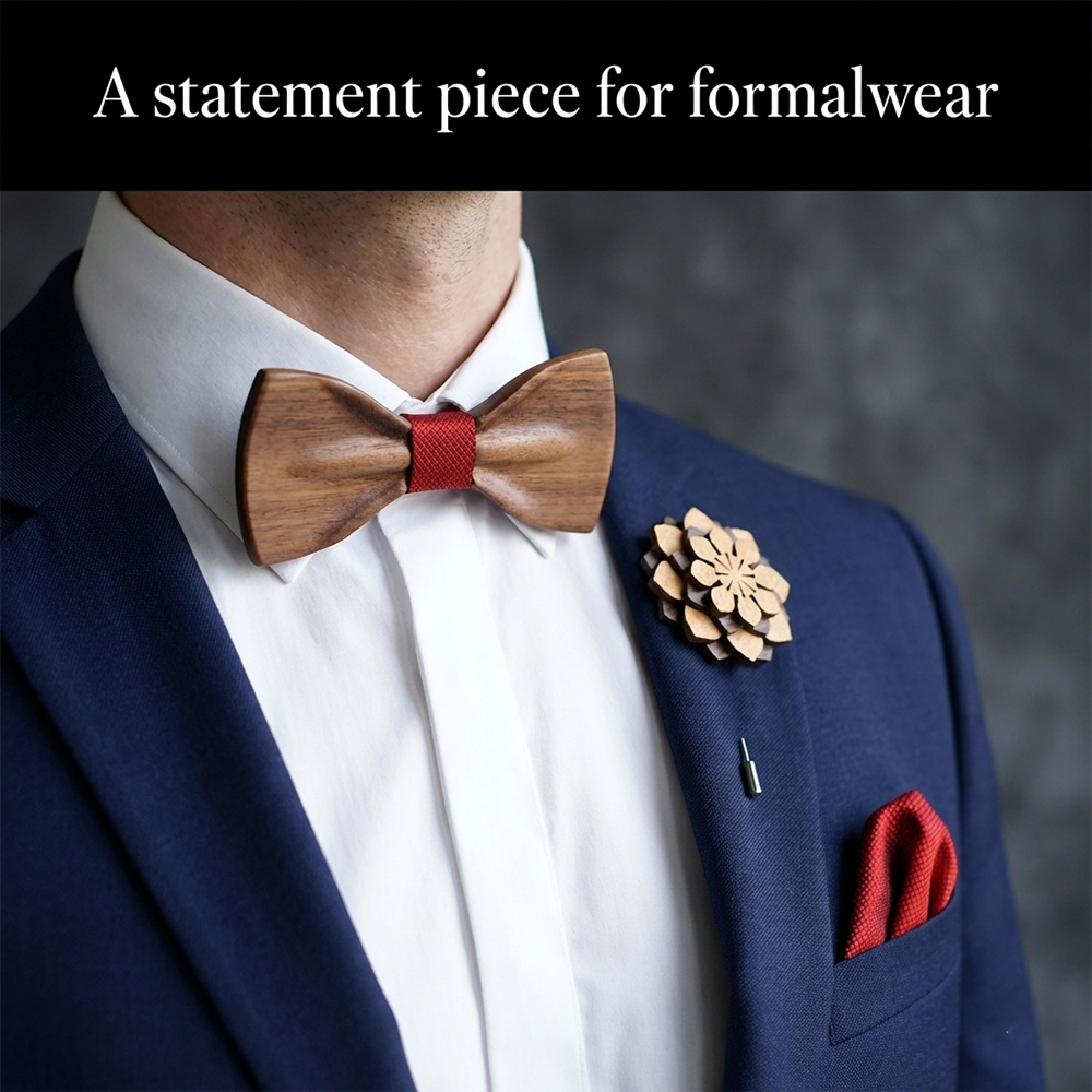 Walnut wooden bow tie - Timber: Raw and Real - MAHOOSIVE