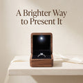 Walnut ring box in a gift setting - Beacon: A Light on the Moment - MAHOOSIVE