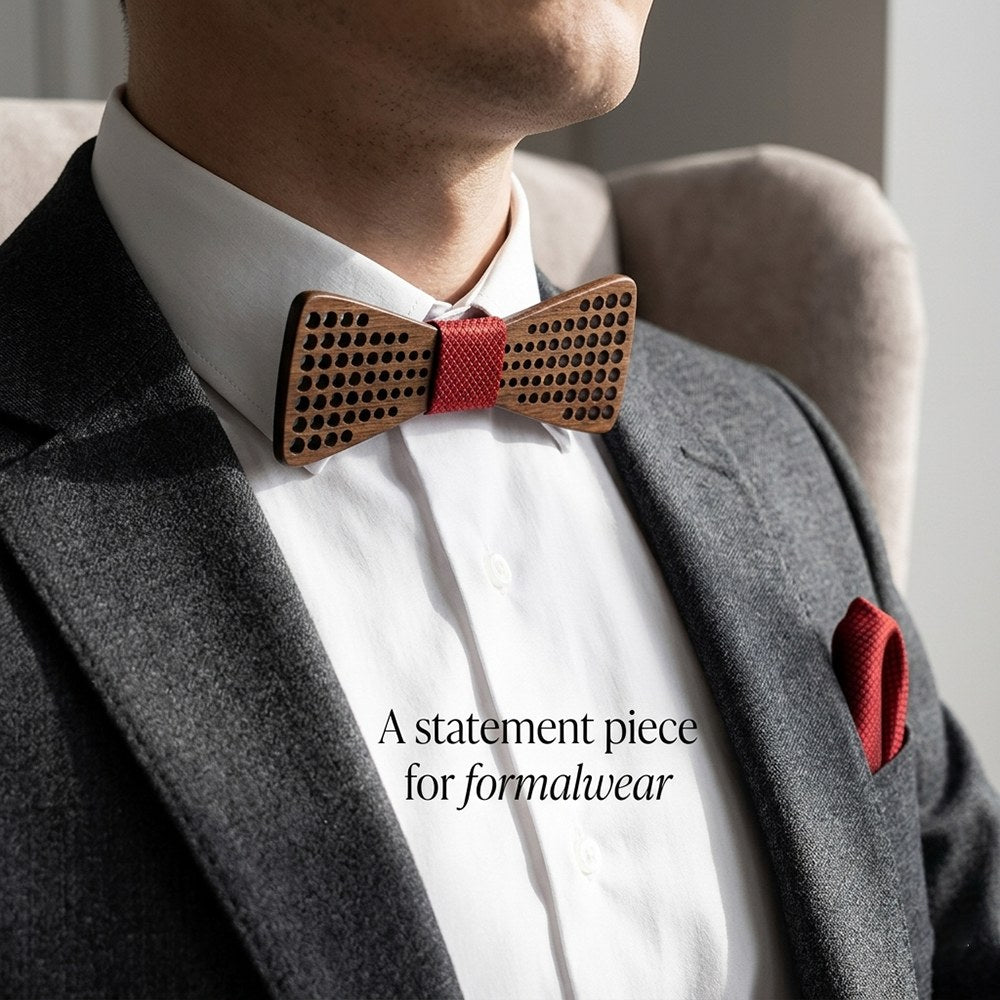 Walnut bow tie set - Cadence: A Steady Rhythm - MAHOOSIVE