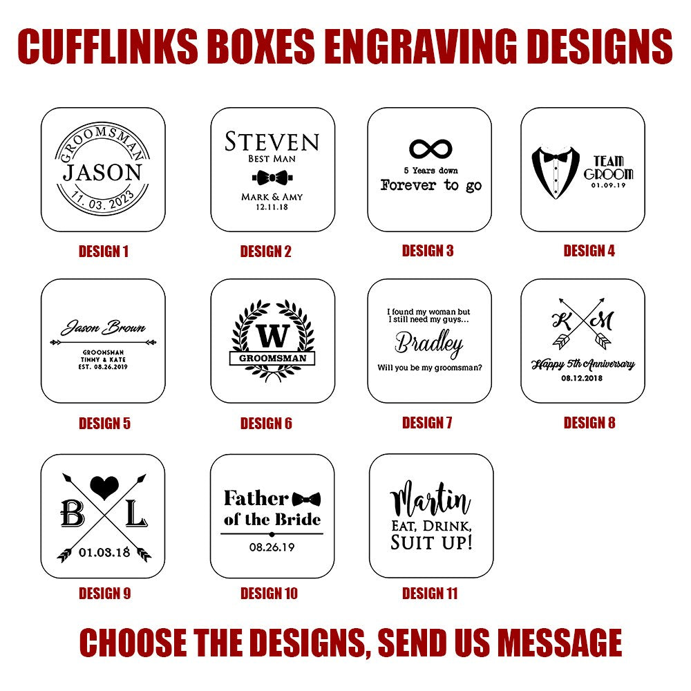 Eleven engraving designs for the cufflink box lid - MAHOOSIVE