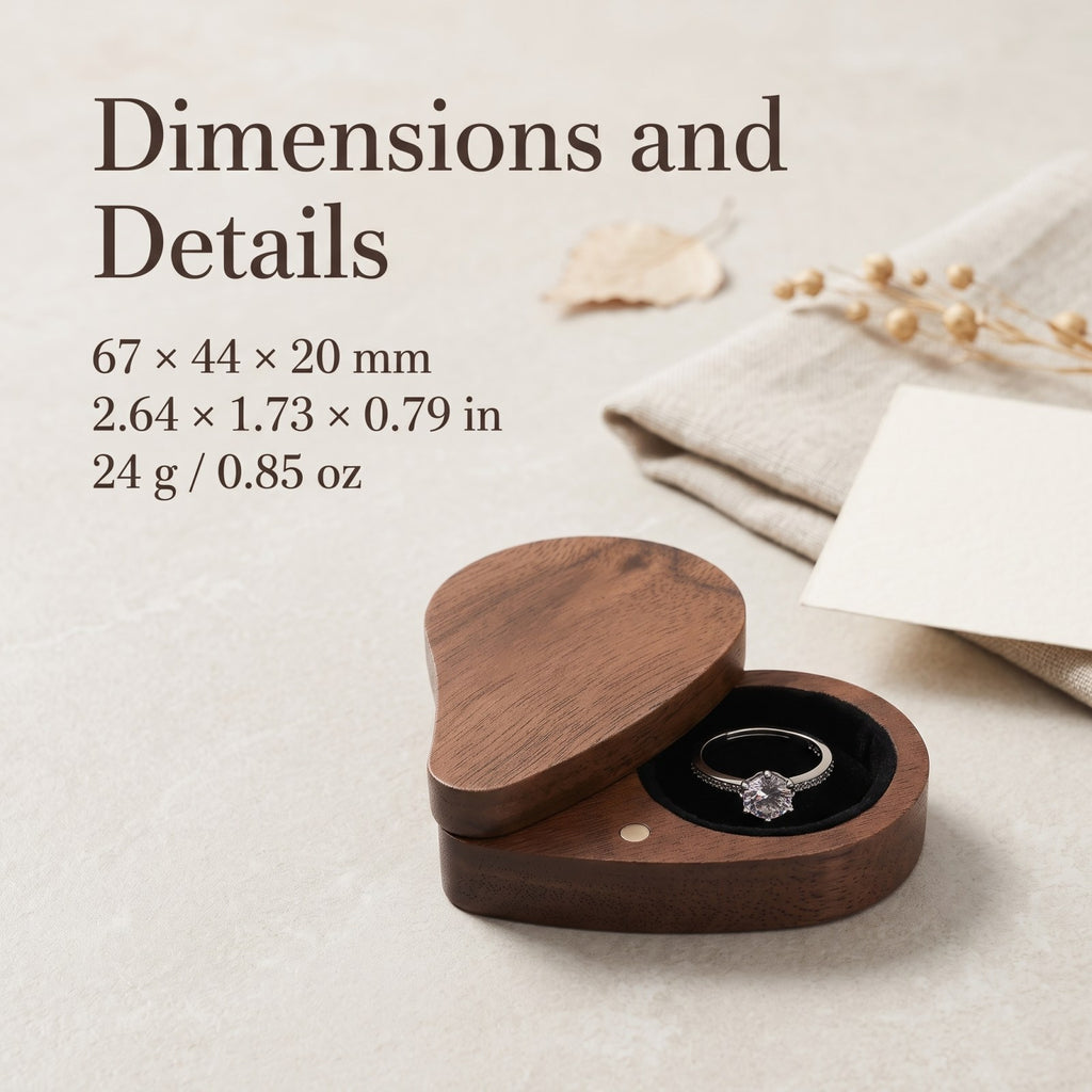 Walnut ring box dimensions and measurements - Devotion - MAHOOSIVE