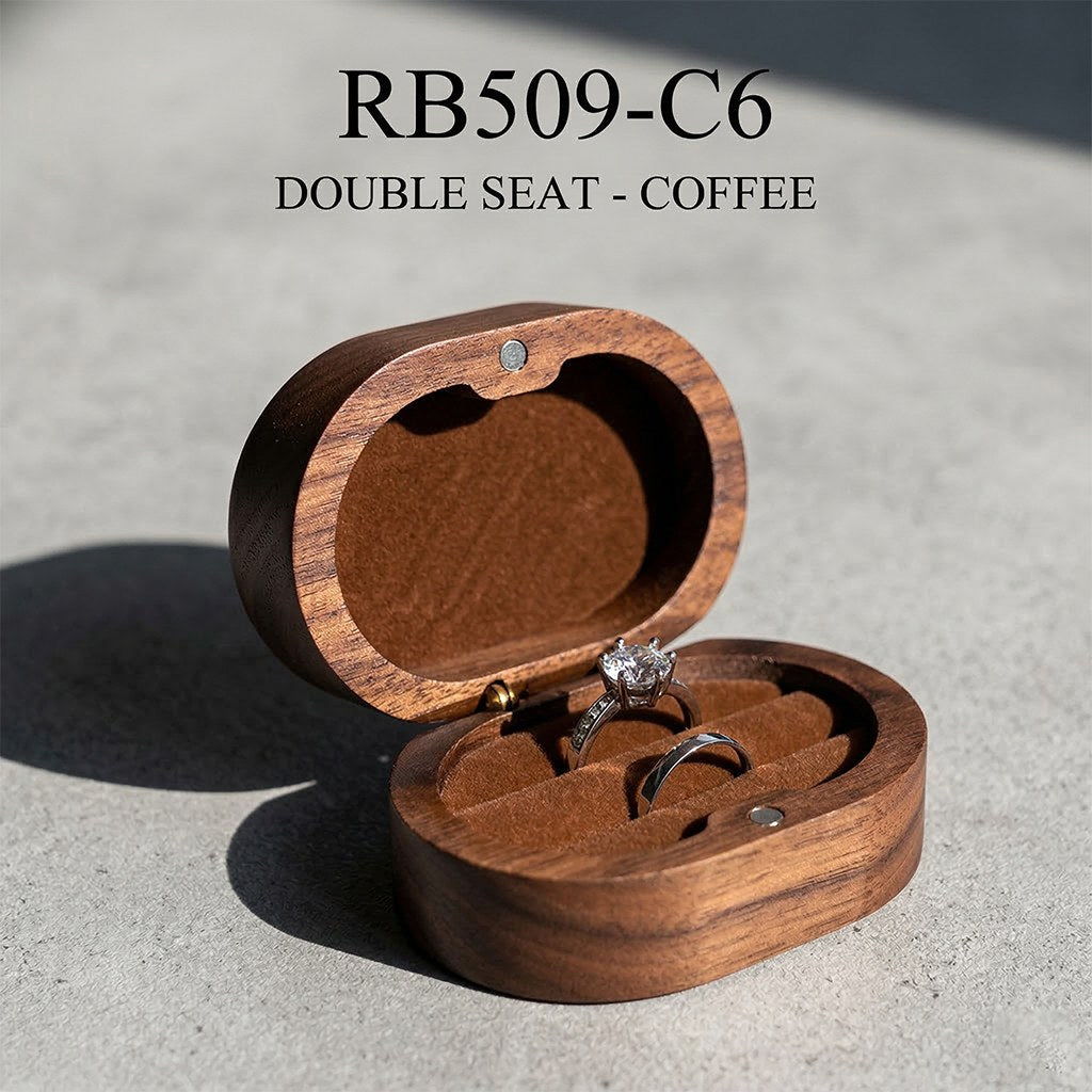 Walnut ring box in Double Seat / Coffee - Ovation - MAHOOSIVE