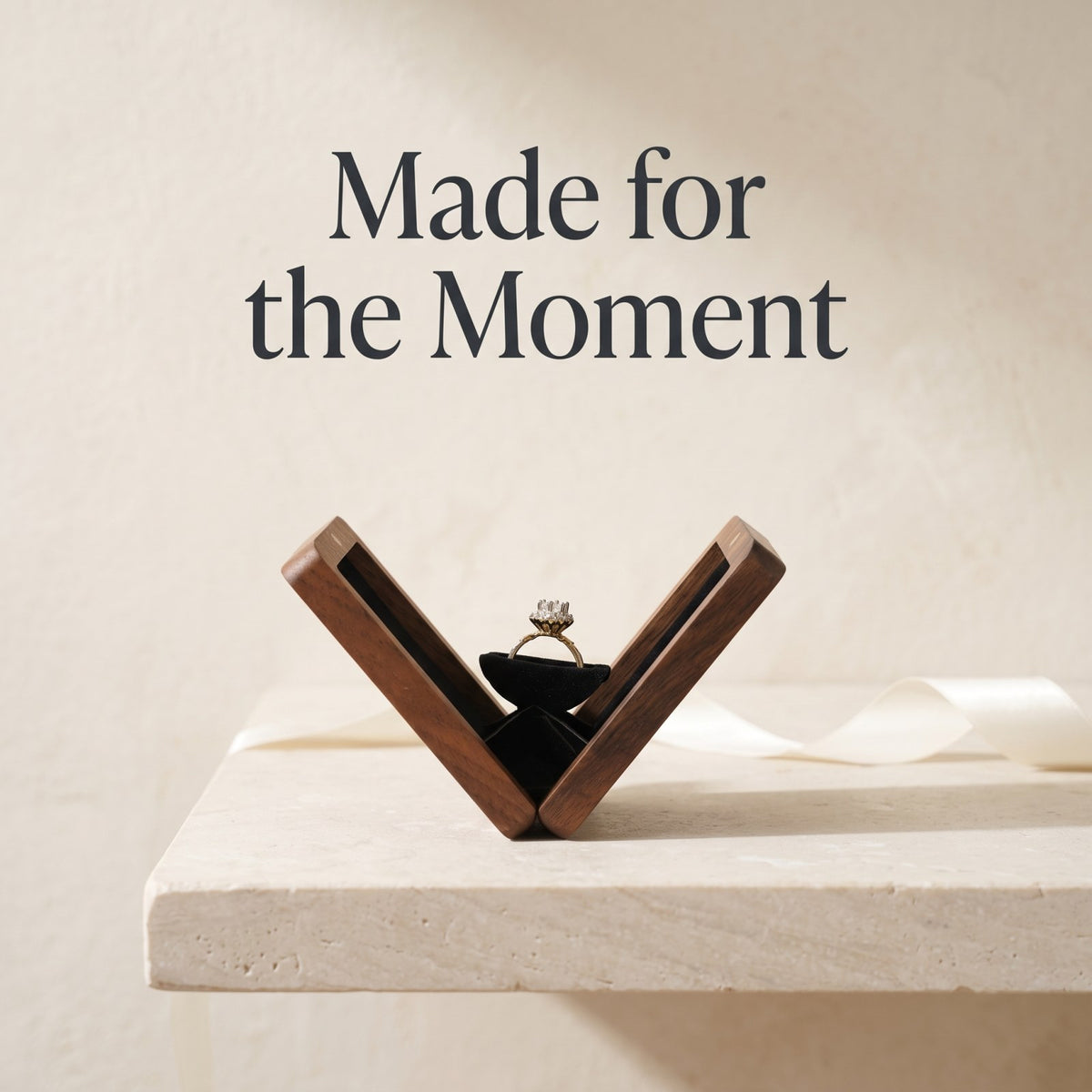 Walnut ring box detail view - Pivot: It Opens Like Nothing Else - MAHOOSIVE
