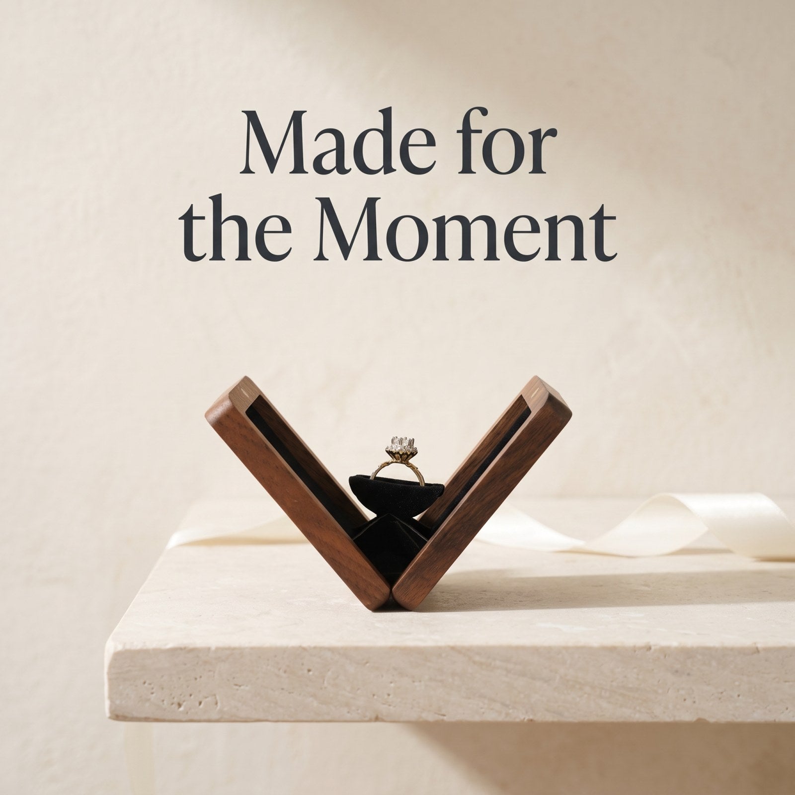 Walnut ring box detail view - Pivot: It Opens Like Nothing Else - MAHOOSIVE