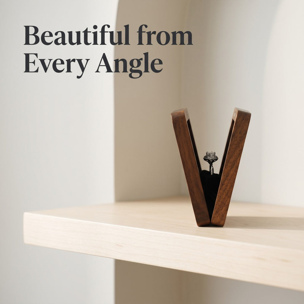 Walnut ring box seen from the side - Pivot - MAHOOSIVE
