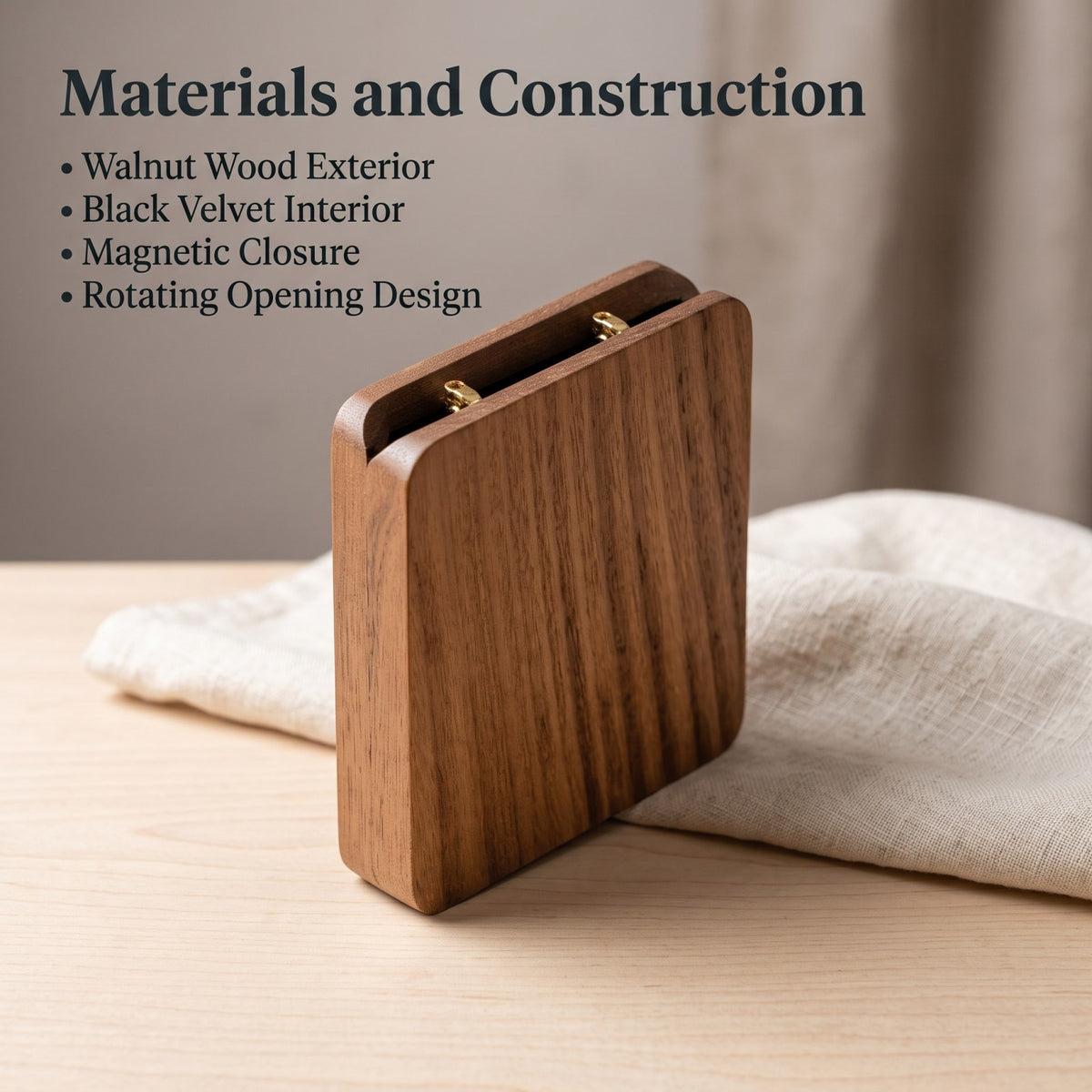 Walnut ring box materials and construction detail - Pivot - MAHOOSIVE