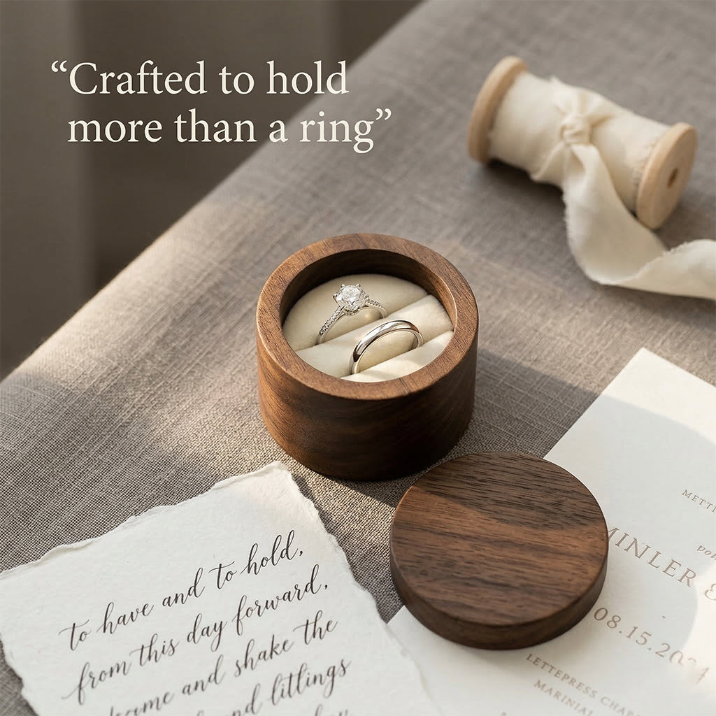 Round Window Wooden Ring Box
