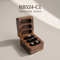 Walnut ring box in Black - Trio - MAHOOSIVE