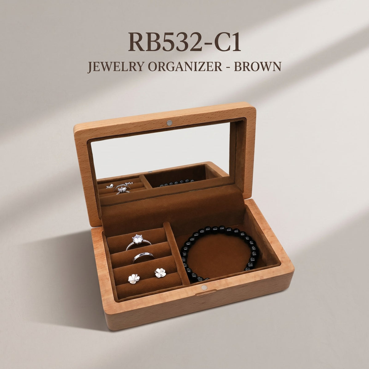 Walnut jewellery box in Walnut - Vitrine - MAHOOSIVE