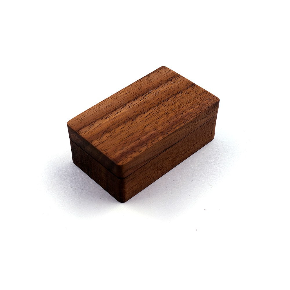 Closed walnut cufflink and tie bar gift box - MAHOOSIVE