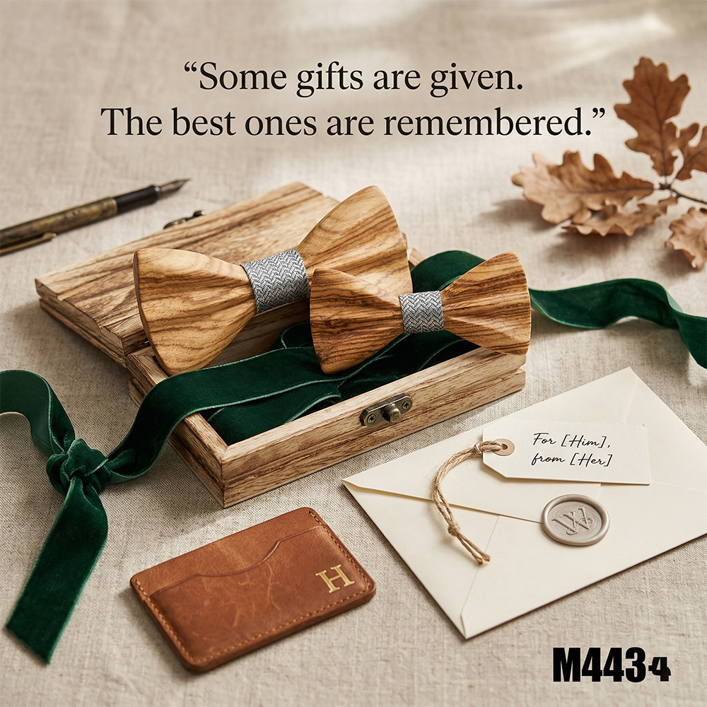Wooden Bow Tie - Art Deco Geometric