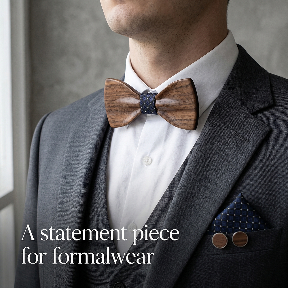 Wooden Bow Tie - Classic Polka Dot