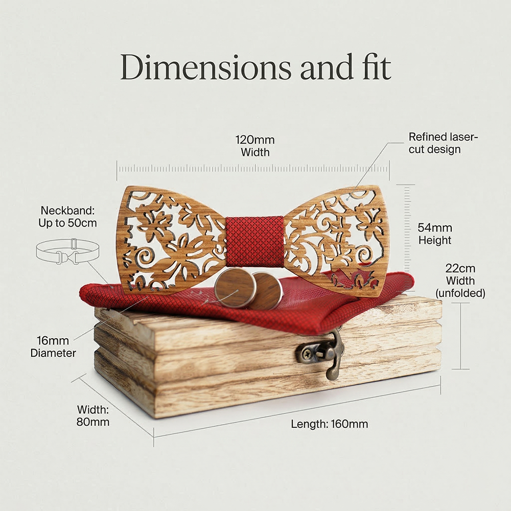 Wooden Bow Tie - Geometric Cutout