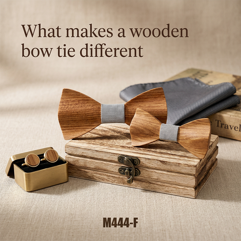 Wooden Bow Tie - Geometric Frame Design