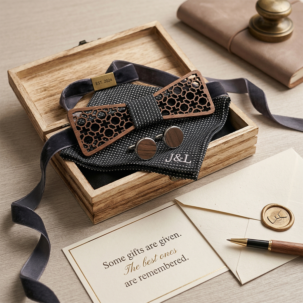 Wooden Bow Tie - Honeycomb (427)