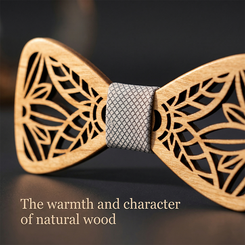 Wooden Bow Tie - Lattice Frame Design