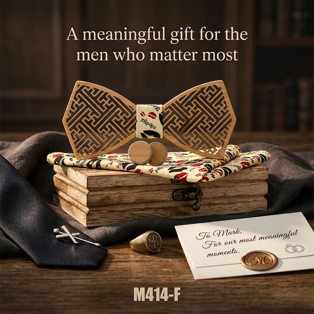 Wooden Bow Tie - Wood Grain Classic