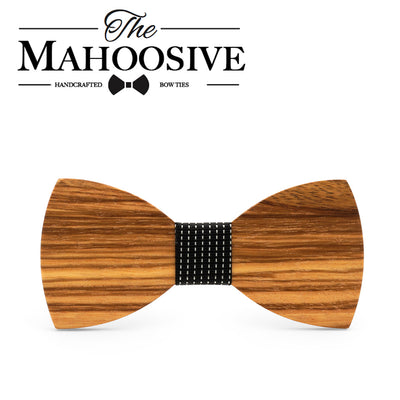 Zebra wood handmade bow tie