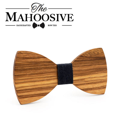 Zebra wood handmade bow tie