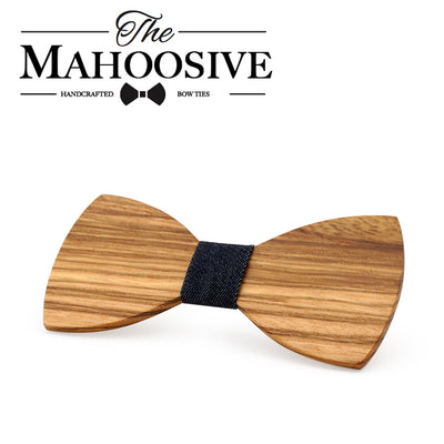 Zebra wood handmade bow tie