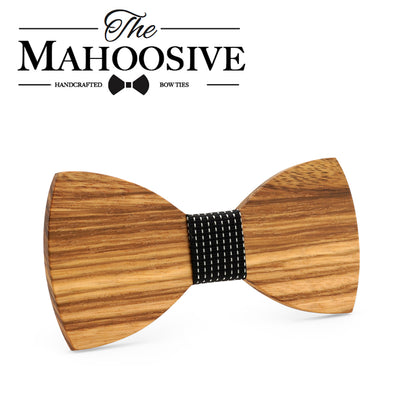 Zebra wood handmade bow tie